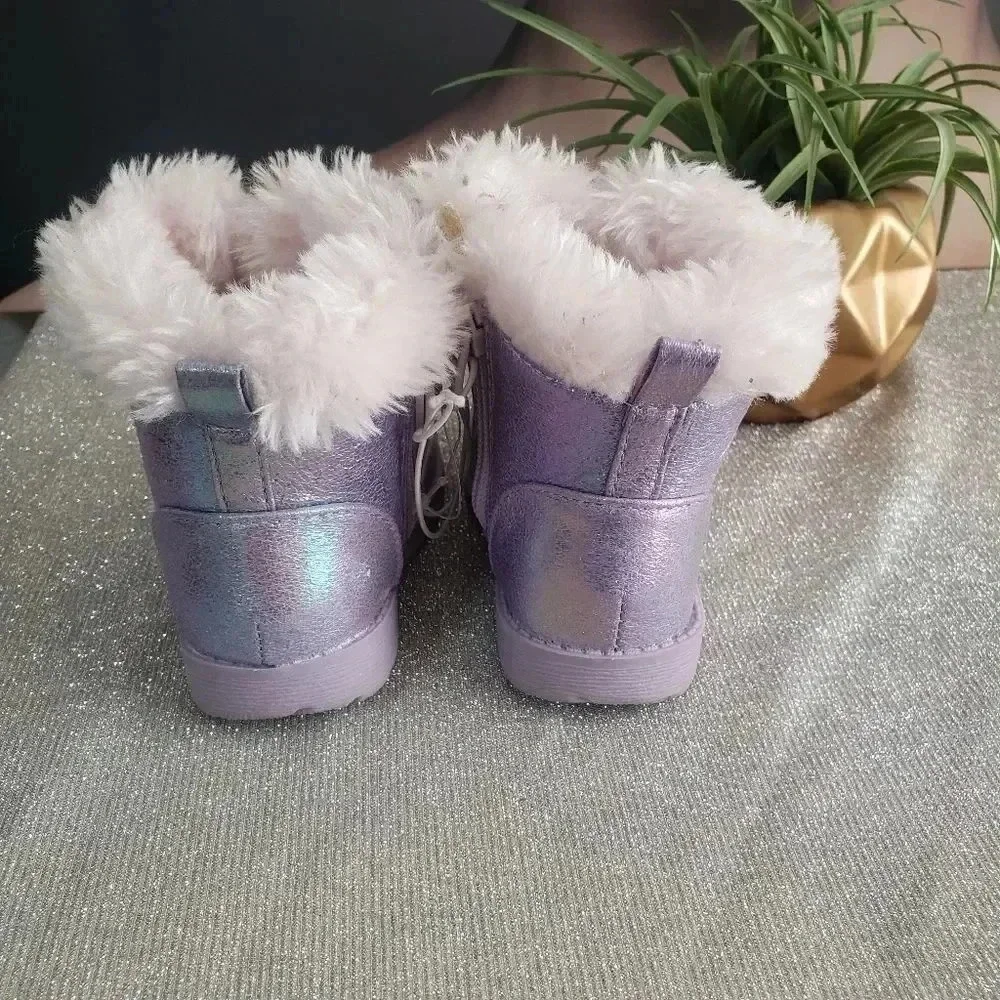 Cat & Jack Oriole Iridescent Purple Boots